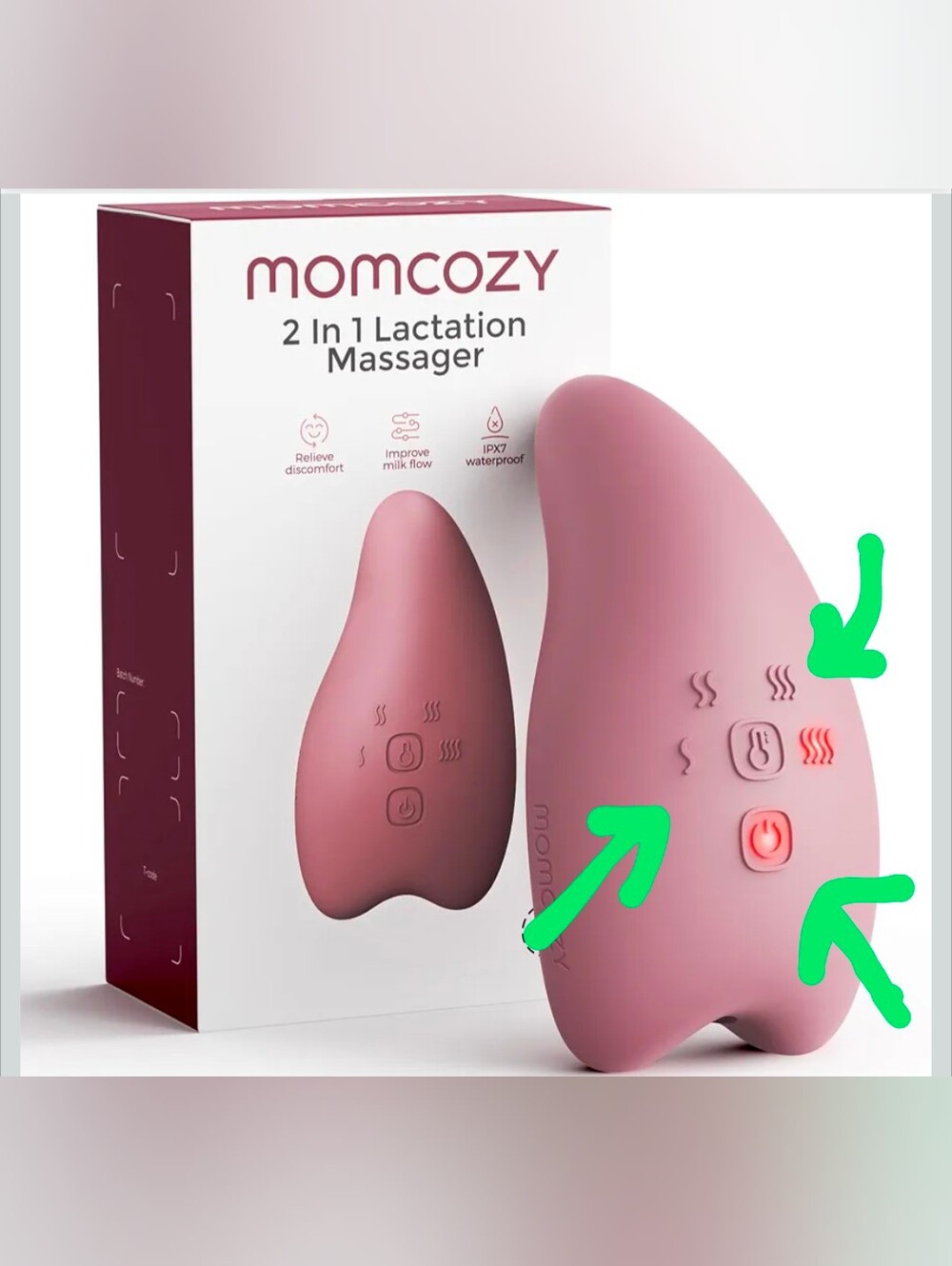 Momcozy 2-in-1 Lactation Massager - Dusty Rose
